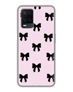 Чехол для OPPO A54 с картинкой «Черные банты Coquette»