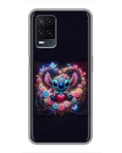 Чохол для OPPO A54 з картинкою «Stitch у квітах»