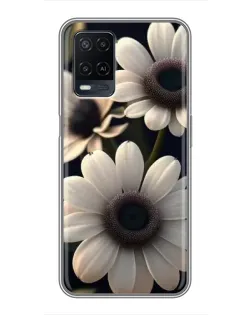 Чехол для OPPO A54 с картинкой «Белые маргаритки макро»