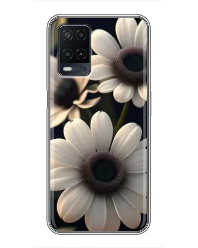 Чехол для OPPO A54 с картинкой «Белые маргаритки макро»