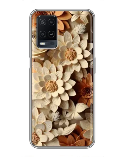Чехол для OPPO A54 с картинкой «Бежевый флористический декор»