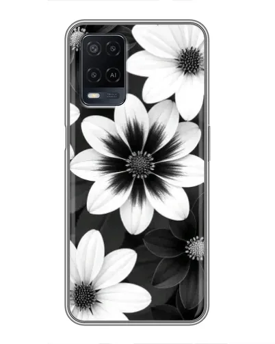 Чехол для OPPO A54 с картинкой «Монохромные астры»