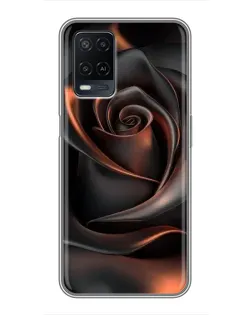 Чехол для OPPO A54 с картинкой «Шелковая черная роза»