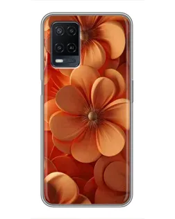 Чехол для OPPO A54 с картинкой «Оранжевый макро цветок»