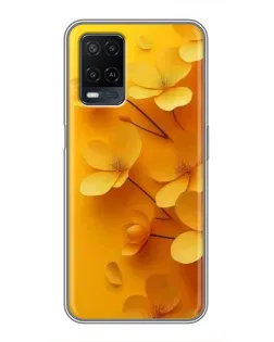 Чехол для OPPO A54 с картинкой «Золотые лепестки»