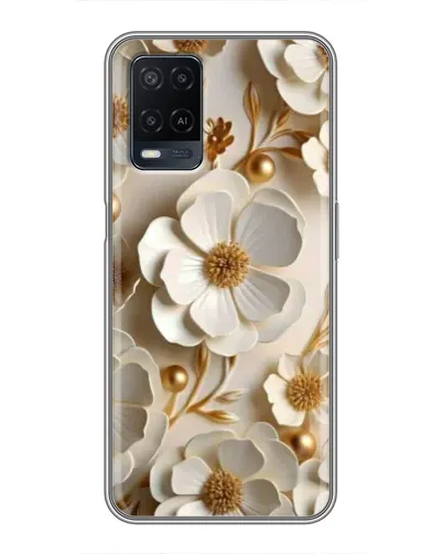 Чехол для OPPO A54 с картинкой «Белие бумажние  цвети»