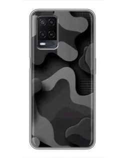 Чехол для OPPO A54 с картинкой «Темный абстрактный камуфляж»
