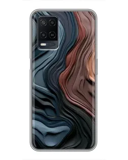 Чехол для OPPO A54 с картинкой «Цветные волны каньона»