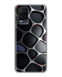Чехол для OPPO A54 с картинкой «Объемная темная решетка»