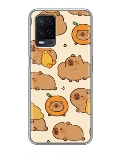 Чехол для OPPO A54 с картинкой «Капибары с апельсинами»