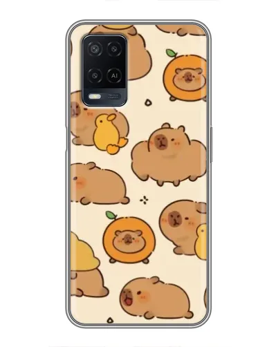 Чехол для OPPO A54 с картинкой «Капибары с апельсинами»