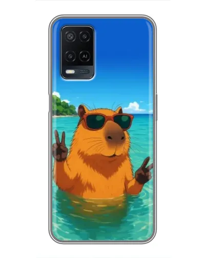 Чехол для OPPO A54 с картинкой «Морская капибара»