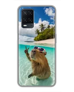 Чехол для OPPO A54 с картинкой «Капибара на море»