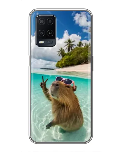 Чехол для OPPO A54 с картинкой «Капибара на море»