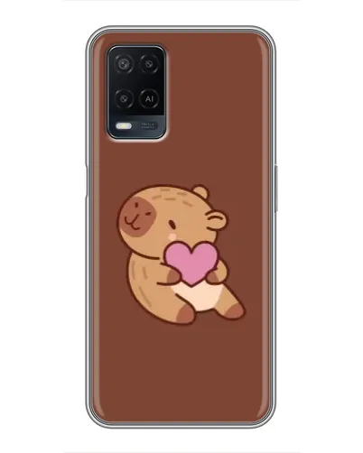 Чехол для OPPO A54 с картинкой «Капибара с сердцем»
