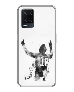 Чехол для OPPO A54 с картинкой «Черно-белый силуэт Месси» Чехол для OPPO A54 с картинкой «Черно-белый силуэт Месси»