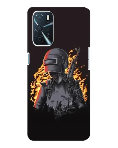 Чехол для OPPO A54s с картинкой «PUBG — огненный силуэт» Чехол для OPPO A54s с картинкой «PUBG — огненный силуэт»