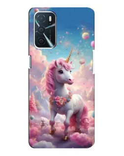 Чехол для OPPO A54s с картинкой «Единорог среди облаков»