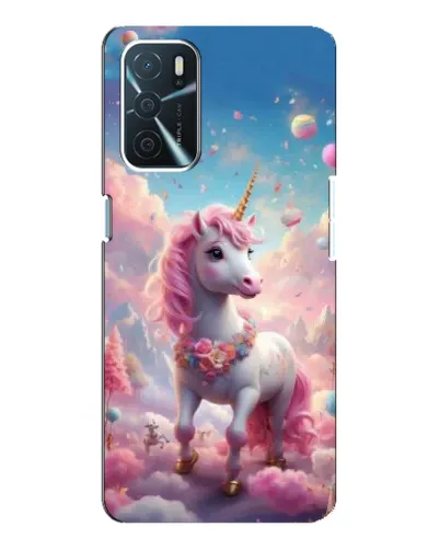 Чехол для OPPO A54s с картинкой «Единорог среди облаков»