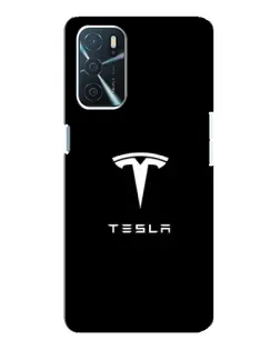 Чехол для OPPO A54s с картинкой «Tesla White Logo»