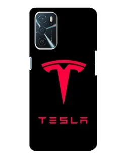 Чехол для OPPO A54s с картинкой «Tesla Red Logo»