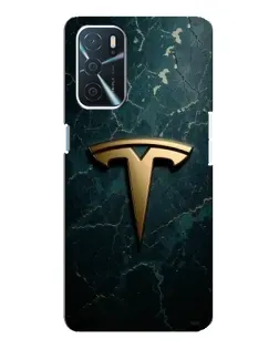Чехол для OPPO A54s с картинкой «Мраморная Tesla Gold»