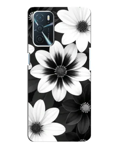 Чехол для OPPO A54s с картинкой «Монохромные астры»