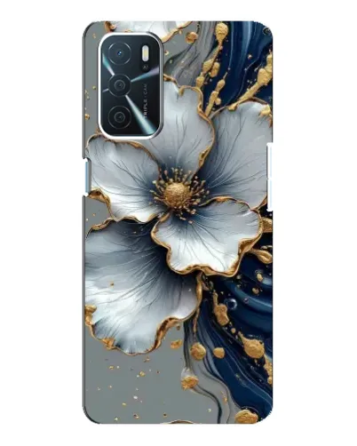 Чехол для OPPO A54s с картинкой «Белый цветок и золотой флюид» Чехол для OPPO A54s с картинкой «Белый цветок и золотой флюид»