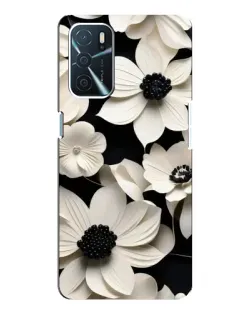 Чехол для OPPO A54s с картинкой «Объемные белые цветы»