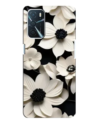 Чехол для OPPO A54s с картинкой «Объемные белые цветы»
