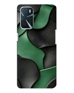 Чехол для OPPO A54s с картинкой «Зеленые кожаные волны»