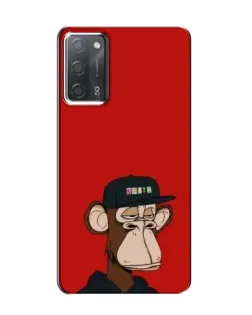 Чохол для OPPO A55 з картинкою «Bored Ape — червоний фон»