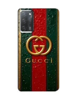 Чохол для OPPO A55 з картинкою «Gucci — фірмова смуга та золото»