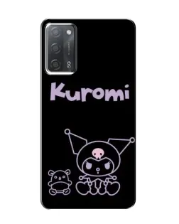 Чохол для OPPO A55 з картинкою «Kuromi — чорний мінімалізм»