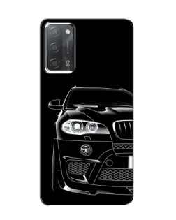 Чехол для OPPO A55 с картинкой «Темный силуэт BMW»