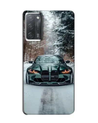 Чехол для OPPO A55 с картинкой «BMW в зимнем лесу»