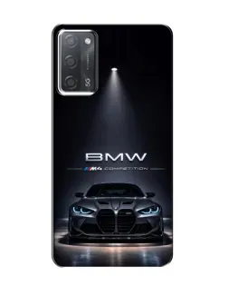 Чехол для OPPO A55 с картинкой «BMW сквозь ночной город»