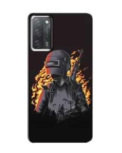 Чехол для OPPO A55 с картинкой «PUBG — огненный силуэт»