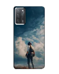 Чехол для OPPO A55 с картинкой «Герой PUBG на скале»