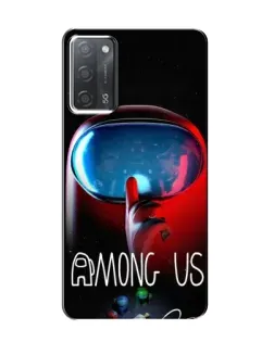 Чехол для OPPO A55 с картинкой «Красный импостер — макро»