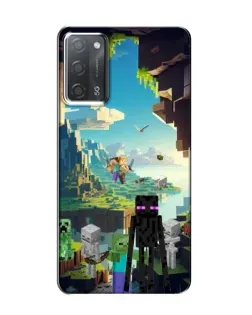 Чехол для OPPO A55 с картинкой «Эндермен в лесу»