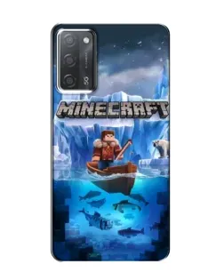 Чехол для OPPO A55 с картинкой «Minecraft ледяной мир»