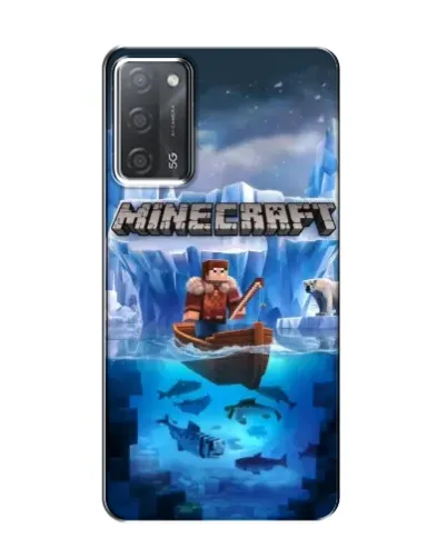 Чехол для OPPO A55 с картинкой «Minecraft ледяной мир»