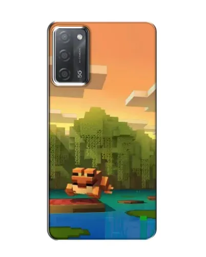 Чехол для OPPO A55 с картинкой «Майнкрафт закат солнца»