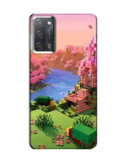 Чехол для OPPO A55 с картинкой «Розовое дерево Minecraft»