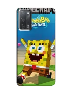 Чехол для OPPO A55 с картинкой «Губка Боб Minecraft»