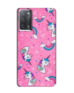 Чехол для OPPO A55 с картинкой «Unicorn паттерн розовый»