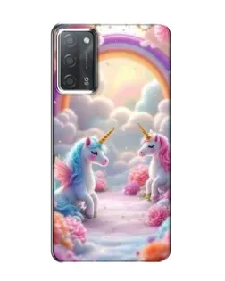 Чехол для OPPO A55 с картинкой «Радуга и единороги»