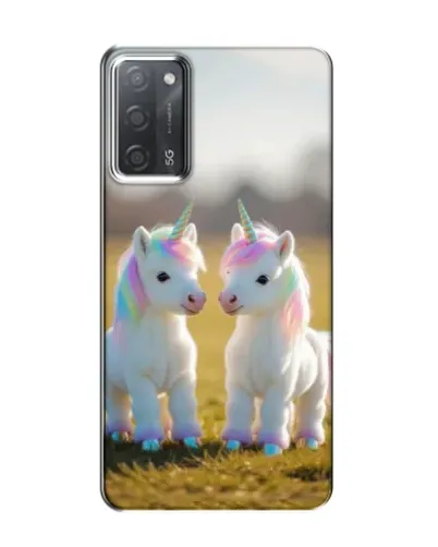 Чехол для OPPO A55 с картинкой «Пара единорогов»