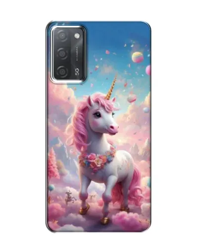 Чехол для OPPO A55 с картинкой «Единорог среди облаков»